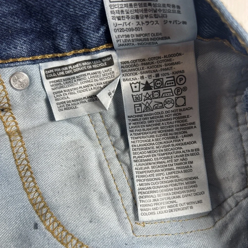Levi's 505 Regular Fit Jeans Men's 40x32 Blue Straight Leg Stretch Dark Wash